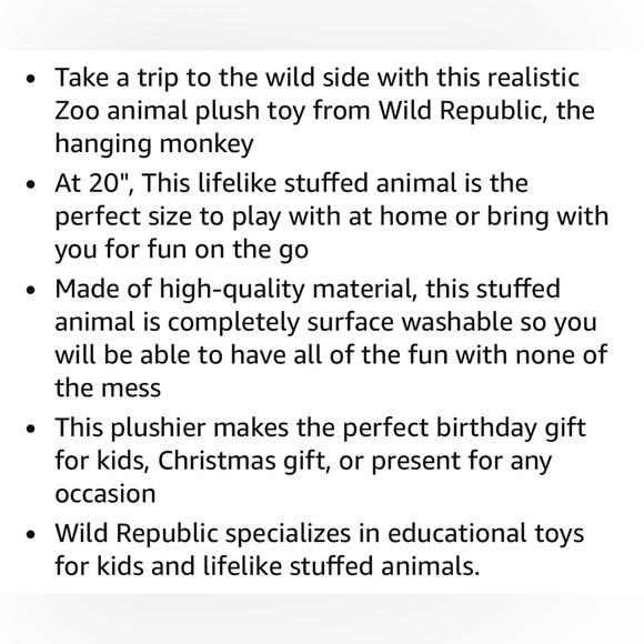 Wild republic | Bright Green Plush Monkey Toy - Picture 7 of 8